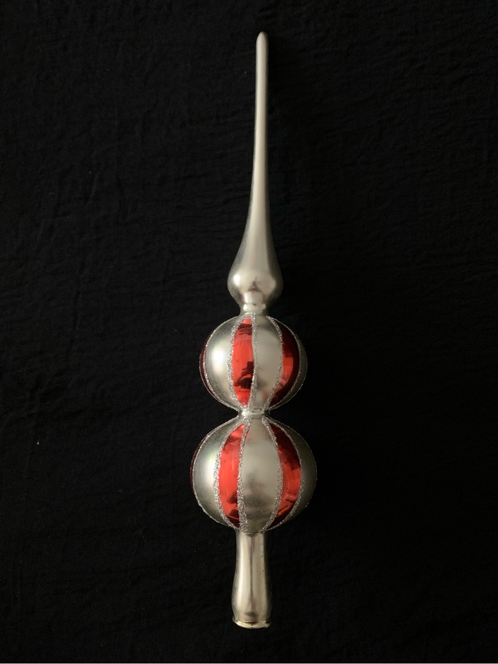 Rare Christmas Classics Hand-Blown Mercury Glass Tree Topper Finial, 12.5” NICE